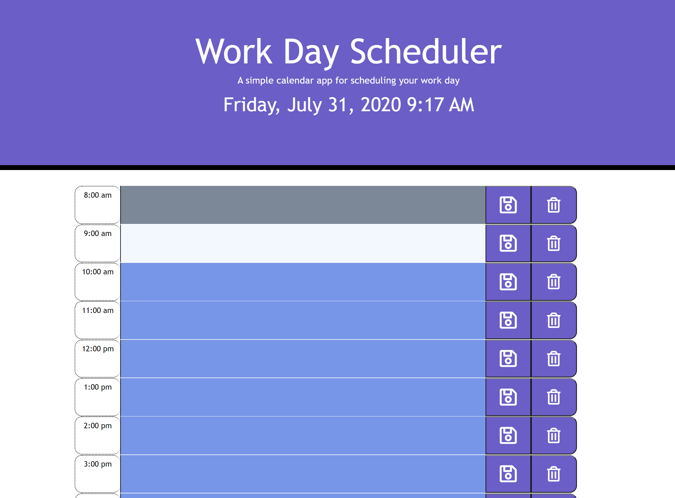 Work Scheduler